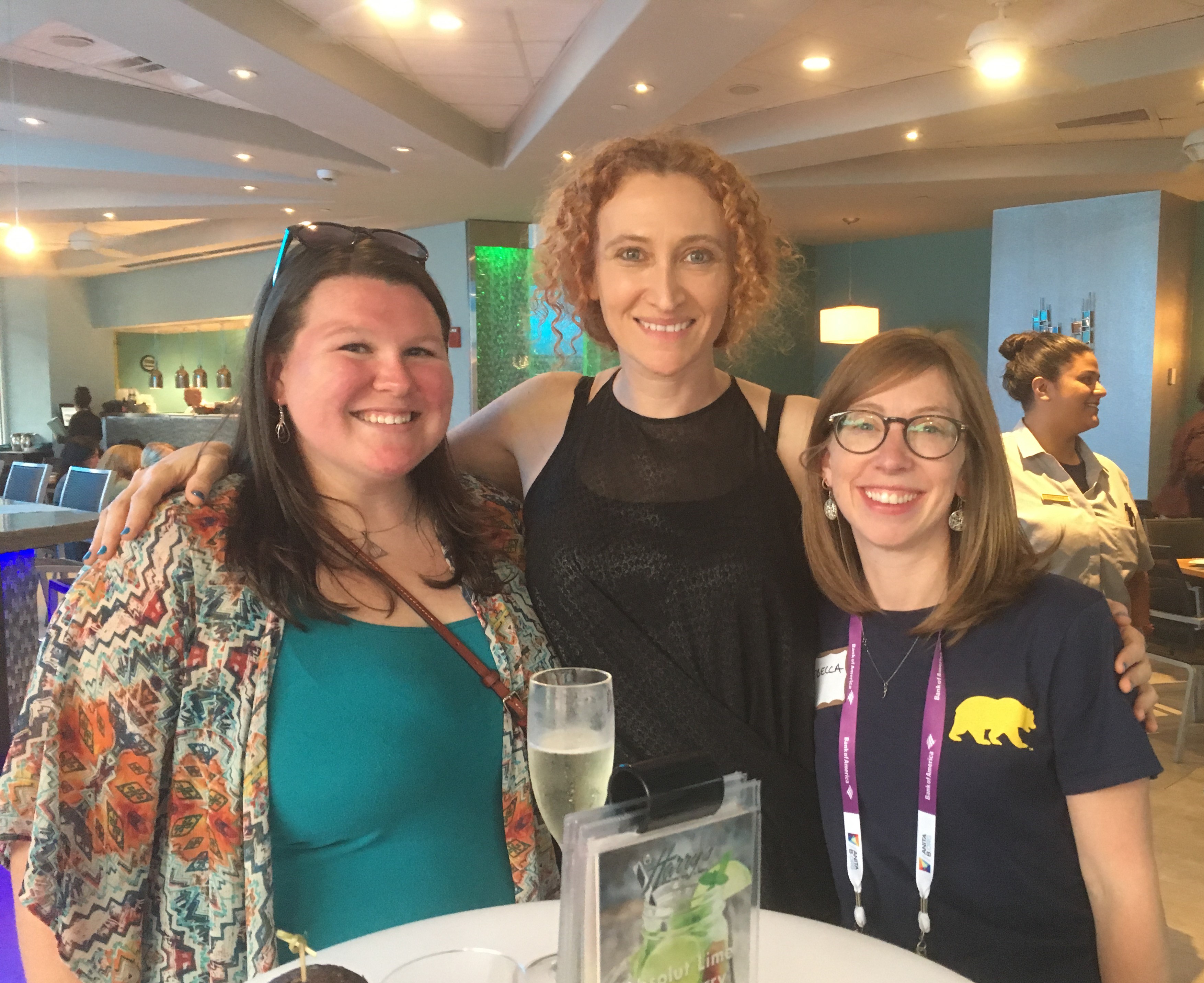 MIDS student Victoria Baker, MIMS alumna Valerie Lanard, and Director of Career Services Rebecca Andersen (left to right)